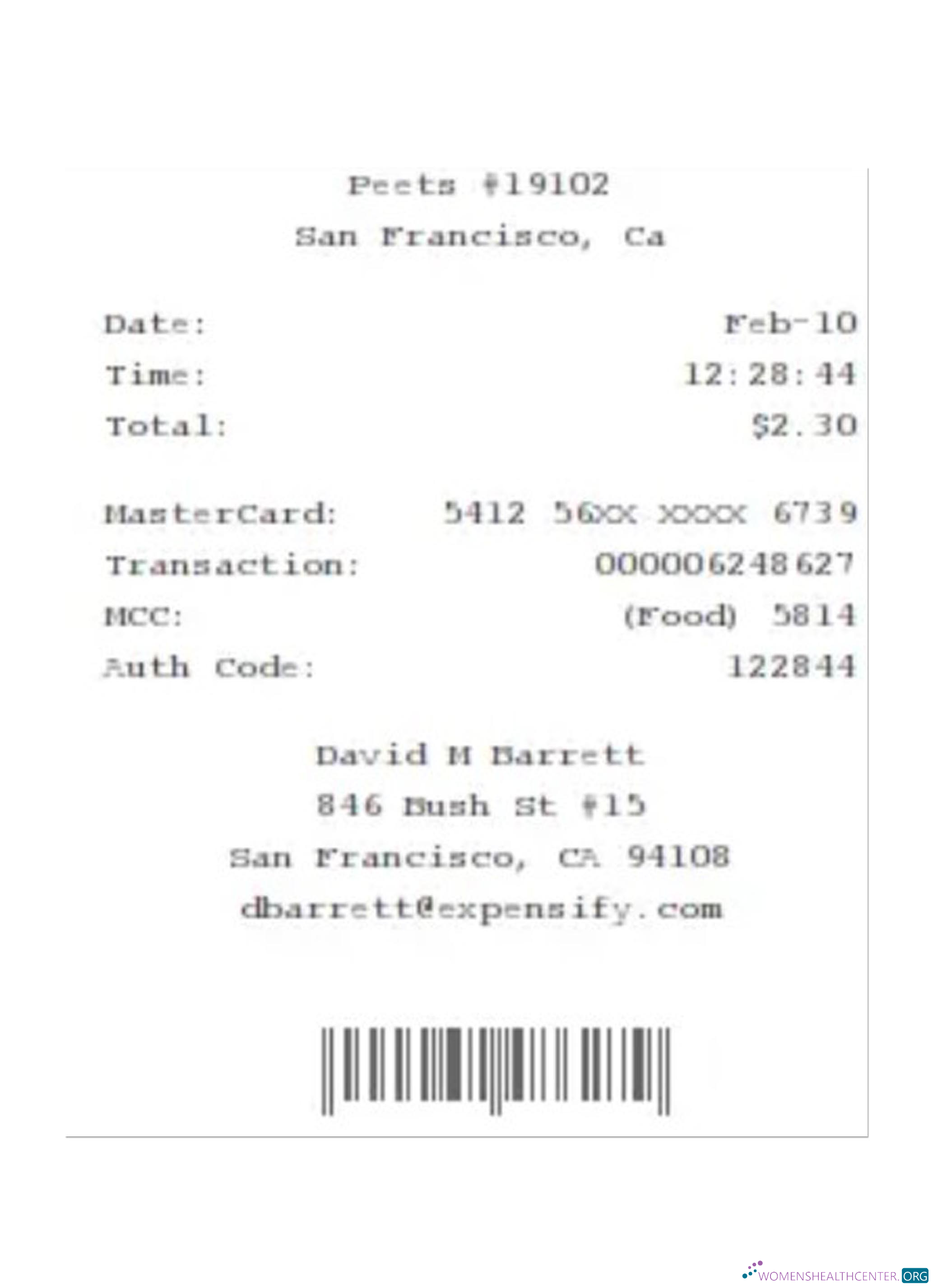Download PEETS payment receipt Photoshop template